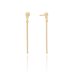 Brinco Palito Base Bolinha Banho Dourado