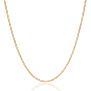 Gargantilha Malha Italiana 2mm Banho Dourado