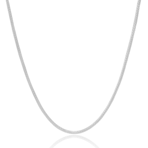 Gargantilha Malha Italiana 2mm Banho Branco