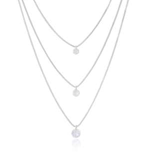 Gargantilha Tripla Pontos de Luz Banho Branco