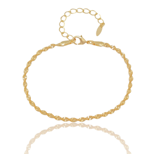 Pulseira Malha Torcida Banho Dourado