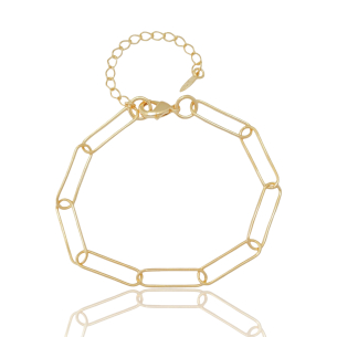 Pulseira Elos Ovais 6mm Banho Dourado