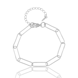 Pulseira Elos Ovais 6mm Banho Branco