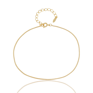 Tornozeleira Rabo de Rato 1mm Banho Dourado