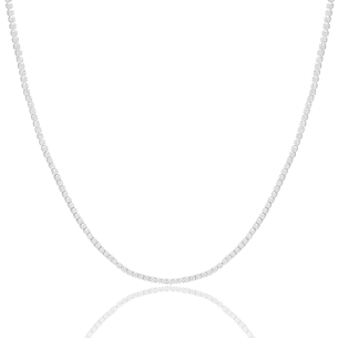 Choker Riviera Cristal 1.2mm Banho Branco
