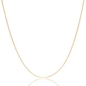 Gargantilha Rabo de Rato 1 mm Banho Dourado