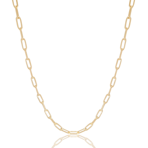 Gargantilha Elos Ovais 3.5mm Banho Dourado