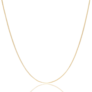 Gargantilha Longa Rabo de Rato 1mm Banho Dourado