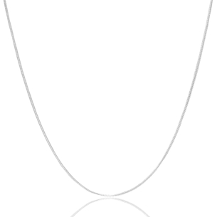 Gargantilha Longa Rabo de Rato 1mm Banho Branco