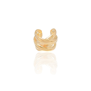 Piercing Entrelaçado Liso Banho Dourado
