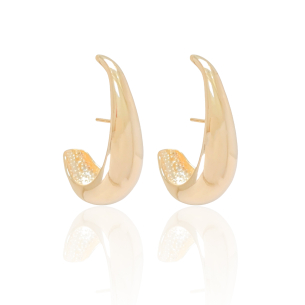 Ear Hook Meia Lua Liso 3.3 cm Banho Dourado