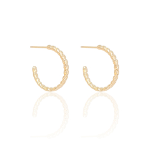 Brinco Argola Torcida 2 cm Banho Dourado