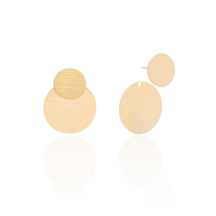 Ear Jacket Redondo Detalhes Banho Dourado