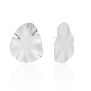 Brinco Orgânico Oval Banho Branco