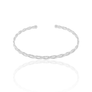 Bracelete Entrelaçado 3,5 mm Banho Branco