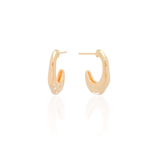 Brinco Argola Orgânico 1.9 cm Banho Dourado