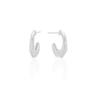 Brinco Argola Orgânico 1.9 cm Banho Branco