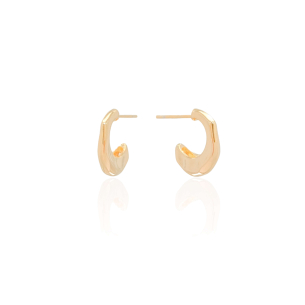 Brinco Argola Orgânico 1.4 cm Banho Dourado