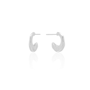 Brinco Argola Orgânico 1.4 cm Banho Branco