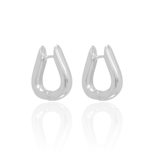 Brinco Argola Oval Tubo Banho Branco