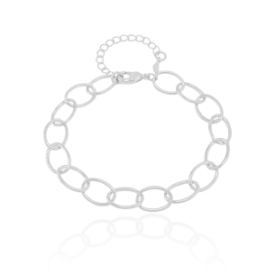 Pulseira Elos Ovais 8mm Banho Branco