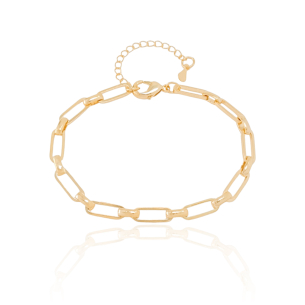 Pulseira Elos Lisos 4mm Banho Dourado