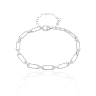Pulseira Elos Lisos 4mm Banho Branco