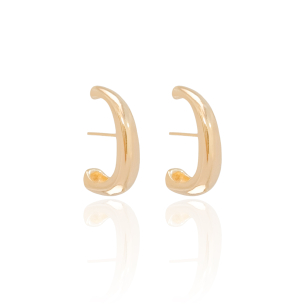 Ear Hook Liso Banho Dourado