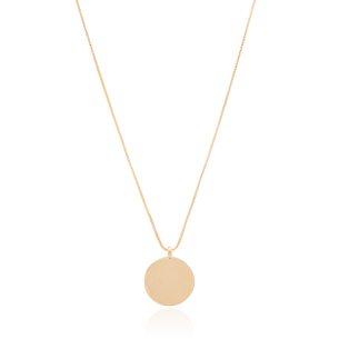 Gargantilha Veneziana com Redondo Liso Banho Dourado