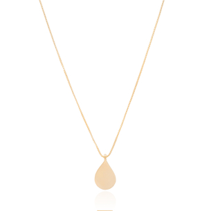 Gargantilha Veneziana com Gota Liso Banho Dourado