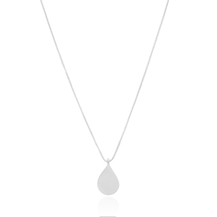 Gargantilha Veneziana com Gota Liso Banho Branco