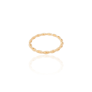 Anel Torcido Tamanho 15 Banho Dourado