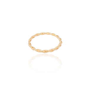 Anel Torcido Tamanho 20 Banho Dourado