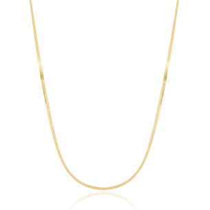 Gargantilha Longa Malha Fita Banho Dourado