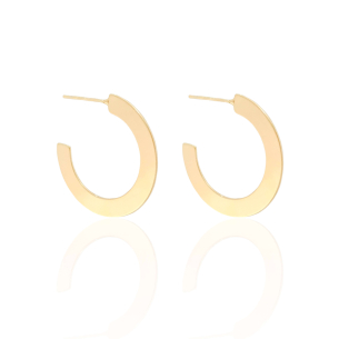 Brinco Argola Flat Lisa 2.5 cm Banho Dourado
