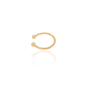 Piercing Liso Detalhes Bolinhas Banho Dourado