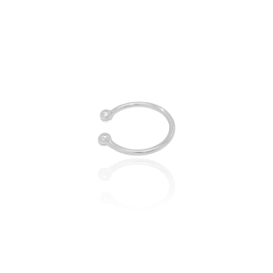 Piercing Liso Detalhes Bolinhas Banho Branco