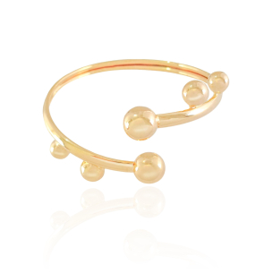 Bracelete Bolas Lisas Banho Dourado