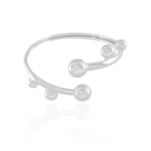 Bracelete Bolas Lisas Banho Branco