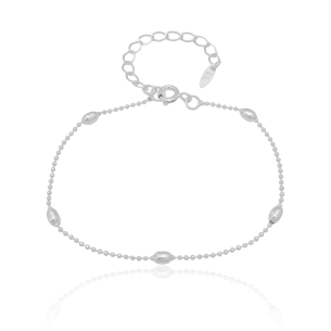 Pulseira Bolinhas Achatadas Banho Branco