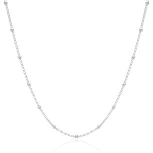 Gargantilha Grumet Bolinhas Achatadas Banho Branco