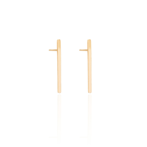 Brinco Palito Liso Tamanho M Banho Dourado