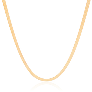 Gargantilha Fita 4 mm Banho Dourado