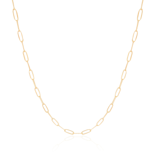 Gargantilha Longa Elos 3 mm Banho Dourado