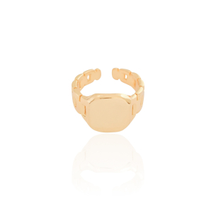 Anel Dedinho Ajustável Liso Corrente Tamanho P Banho Dourado