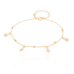 Pulseira Grumet Bolinas Ponto de Luz Cristal Banho Dourado