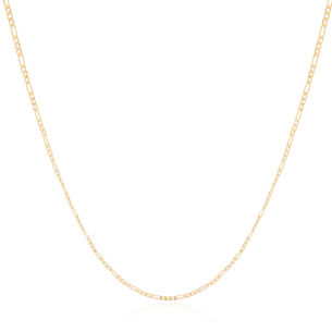 Gargantilha Fígaro 2 mm Banho Dourado