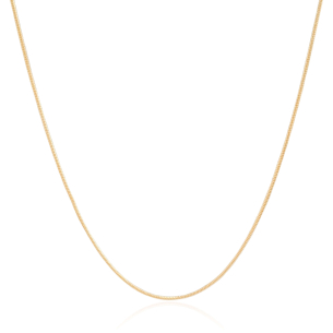 Gargantilha Longa Rabo de Rato 1 mm Banho Dourado