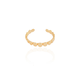 Anel Falange Plaquinhas Redondas Tamanho 12 Banho Dourado