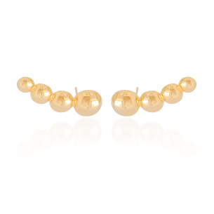 Ear Cuff Bolinhas Lisas Banho Dourado